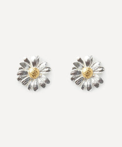 Alex Monroe Mix Metal Classic Daisy Stud Earrings