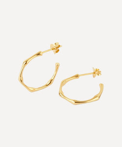 Dinny Hall Gold Plated Vermeil Silver Bamboo Small Hoop Earrings