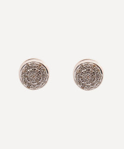 Monica Vinader Rose Gold Vermeil Fiji Mini Diamond Button Stud Earrings