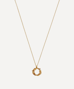 Alex Monroe Gold-Plated Floral Letter O Alphabet Necklace