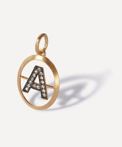 Annoushka 18ct Gold A Diamond Initial Pendant