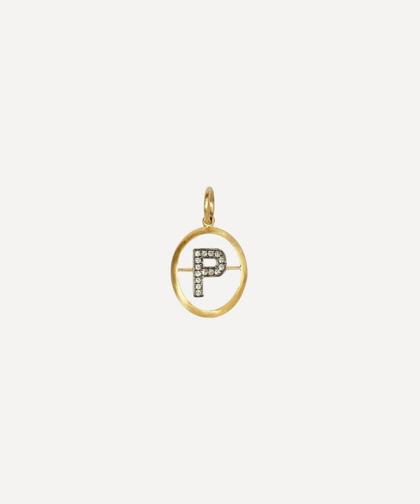 Annoushka 18ct Gold P Diamond Initial Pendant