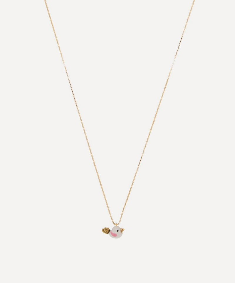 Atelier VM 18ct Gold Canarino Enamel Bird Necklace