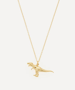 Alex Monroe Gold-Plated Tyrannosaurus Rex Pendant Necklace