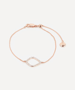 Monica Vinader Rose Gold Plated Vermeil Silver Riva Diamond Kite Chain Bracelet