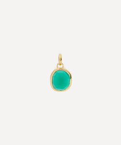 Monica Vinader Gold Plated Vermeil Silver Siren Medium Green Onyx Bezel Pendant