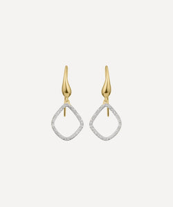 Monica Vinader Gold Plated Vermeil Silver Riva Kite Diamond Earrings