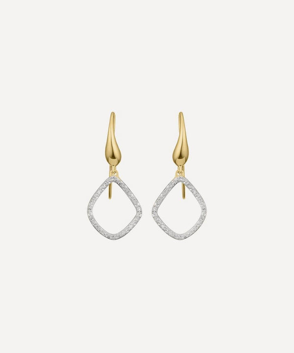 Monica Vinader Gold Plated Vermeil Silver Riva Kite Diamond Earrings