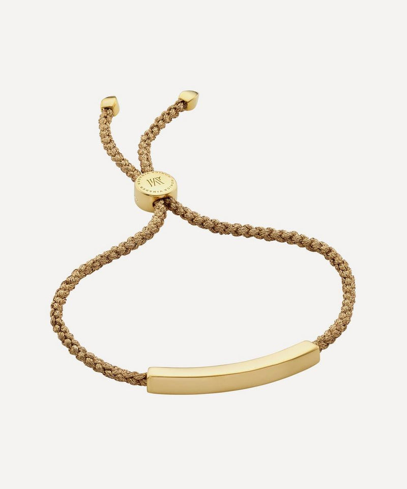 Monica Vinader Gold Plated Vermeil Silver Linear Cord Friendship Bracelet