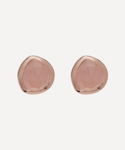 Monica Vinader Rose Gold Plated Vermeil Silver Siren Rose Quartz Stud Earrings