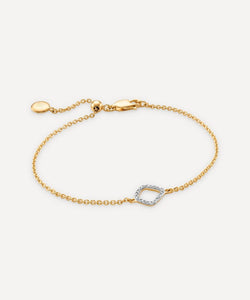 Monica Vinader Gold Plated Vermeil Silver Riva Mini Diamond Kite Bracelet