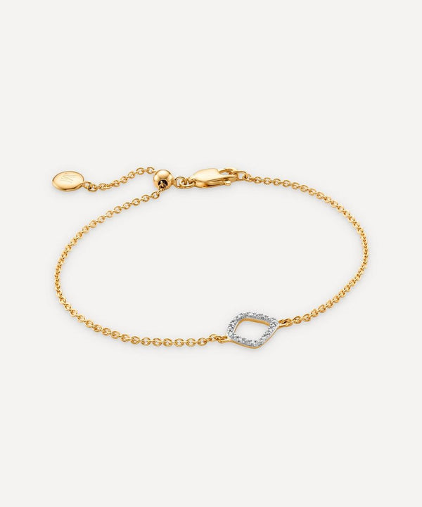 Monica Vinader Gold Plated Vermeil Silver Riva Mini Diamond Kite Bracelet