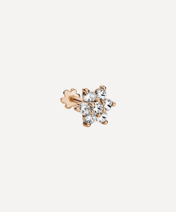 Maria Tash 18ct 7mm Diamond Flower Threaded Stud Earring