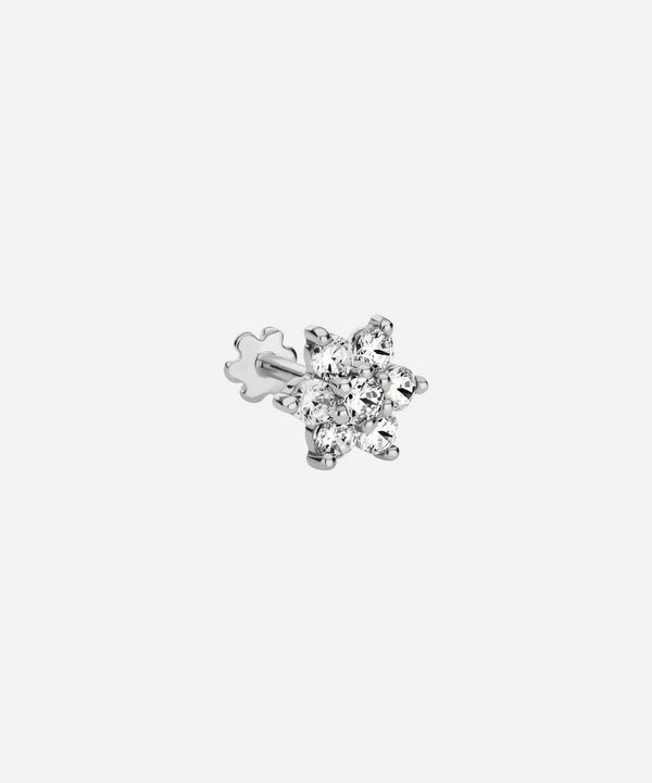 Maria Tash 18ct 7mm Diamond Flower Threaded Stud Earring