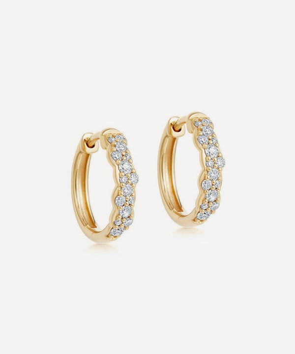 Astley Clarke 14ct Gold Medium Interstellar Diamond Hoop Earrings