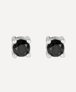 Kojis White Gold Black Diamond Stud Earrings