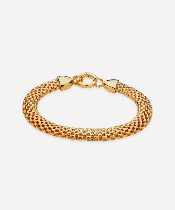 Monica Vinader 18ct Gold Plated Vermeil Silver Woven Wide Chain Bracelet