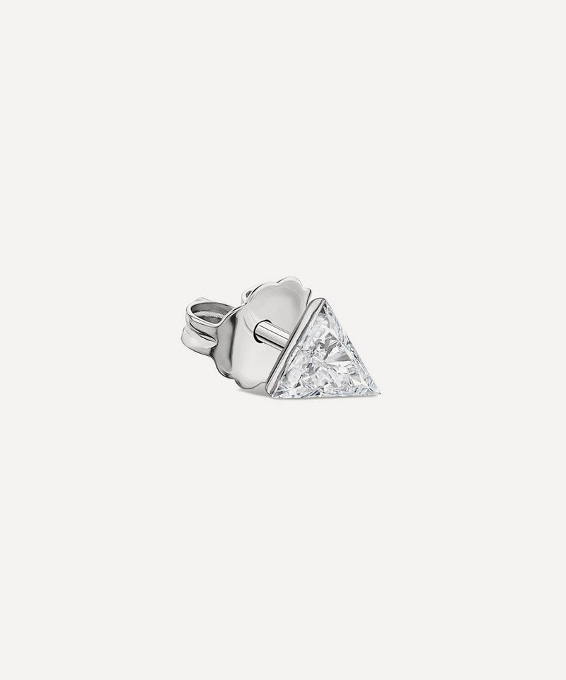 Maria Tash 18ct 4mm Invisible Set Triangle Diamond Stud Earring