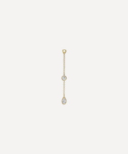 Maria Tash 18ct 32mm Pendulum Charm Scalloped Set Pear and Round Diamond