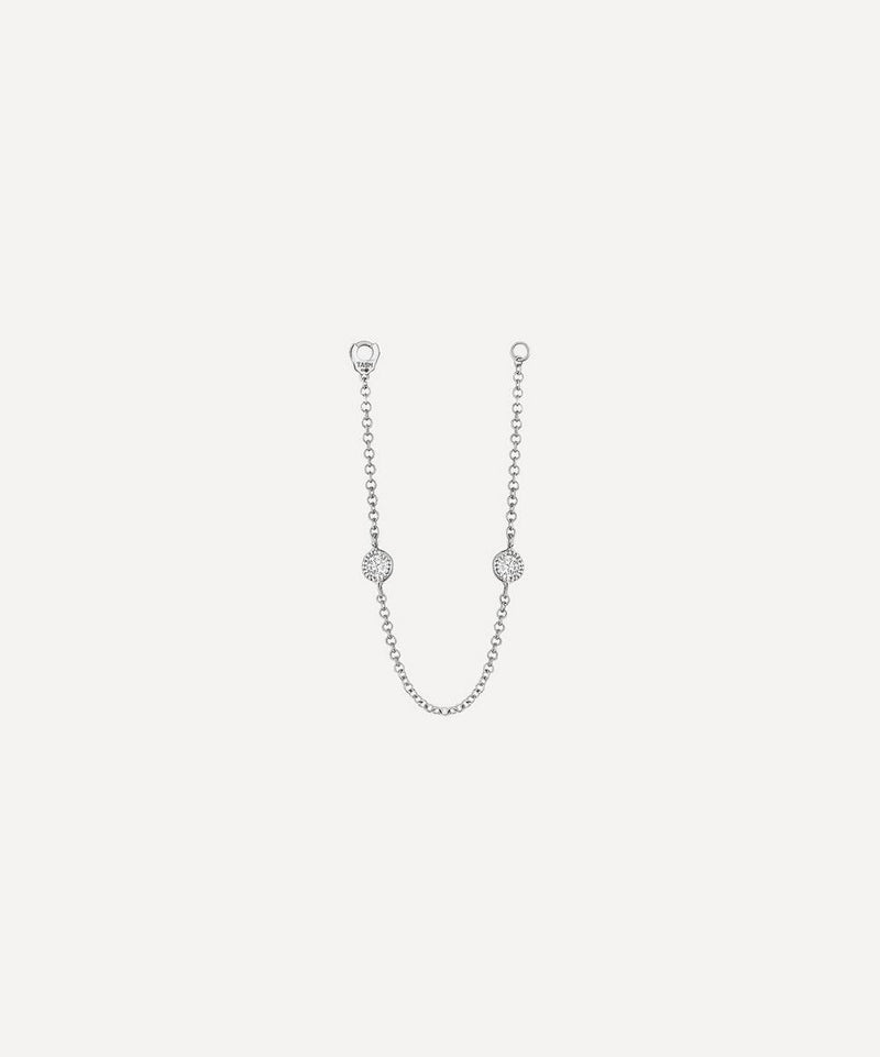 Maria Tash 18ct 76mm Double Scallop Set Diamond Chain Connecting Charm