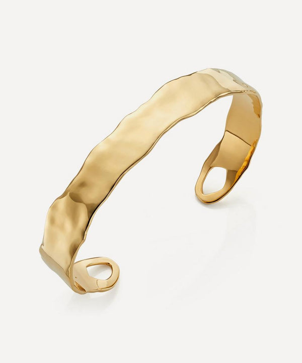 Monica Vinader Gold Plated Vermeil Silver Siren Muse Thin Cuff Bracelet