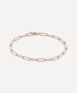 Monica Vinader Rose Gold Plated Vermeil Silver Alta Textured Chain Bracelet