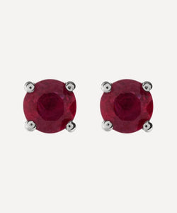 Kojis 18ct White Gold Ruby Stud Earrings