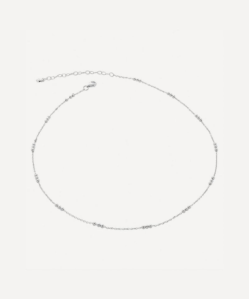 Monica Vinader Silver 18-20' Triple Beaded Chain Necklace