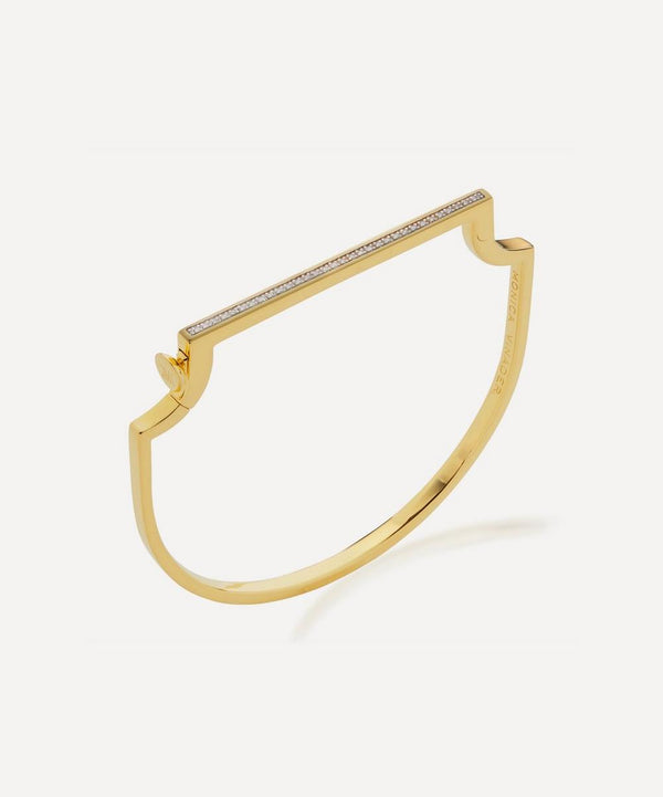 Monica Vinader Gold Plated Vermeil Silver Signature Skinny Diamond Bangle