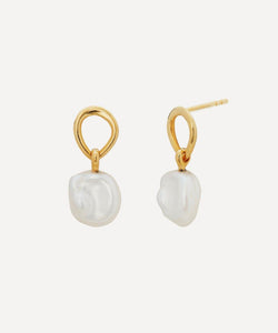 Monica Vinader 18ct Gold Plated Vermeil Silver Nura Keshi Pearl Drop Earrings