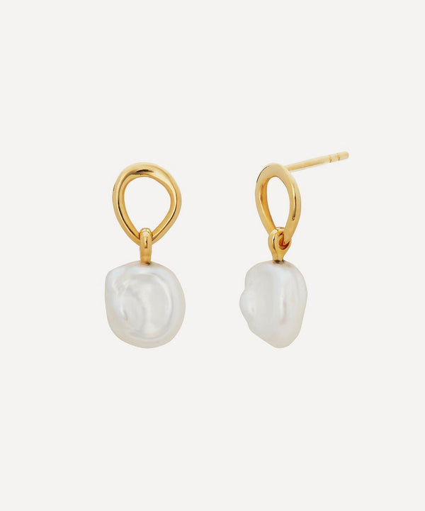 Monica Vinader 18ct Gold Plated Vermeil Silver Nura Keshi Pearl Drop Earrings