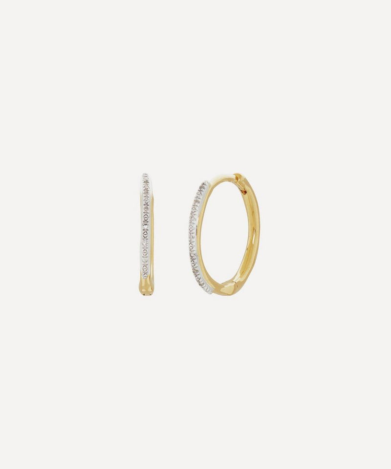 Monica Vinader 18ct Gold Plated Vermeil Silver Riva Wave Hoop Earrings