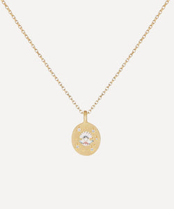 Cece Jewellery 18ct Gold The Clam and Pearl Diamond Pendant Necklace