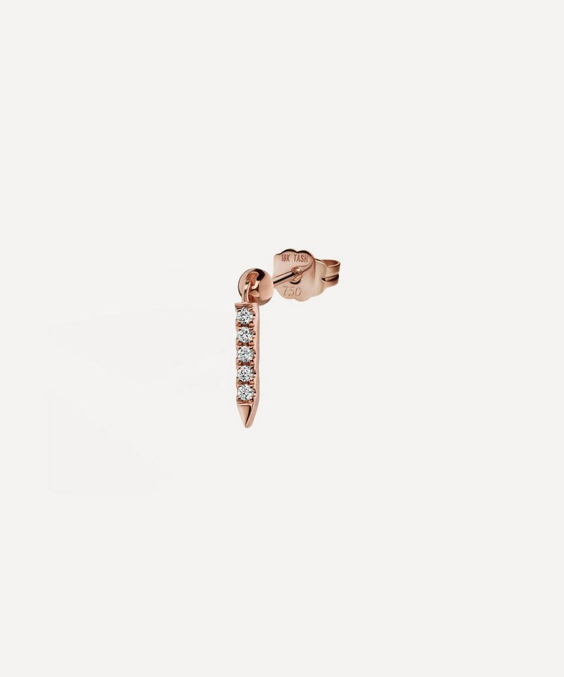 Maria Tash 18ct 7mm Diamond Eternity Bar Charm Stud Earring