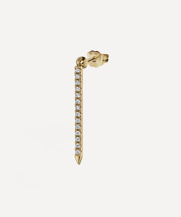 Maria Tash 18ct 18mm Diamond Eternity Bar Charm Stud Earring