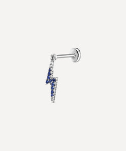 Maria Tash 18ct Diamond and Sapphire Lightning Bolt Threaded Charm Earring