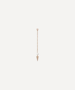 Maria Tash 14ct 40mm Pearl and Long Spike Pendulum Charm