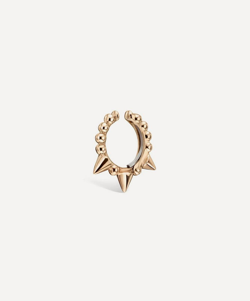 Maria Tash 14ct 8mm Granulated Triple Short Spike Tash Cuff Earring