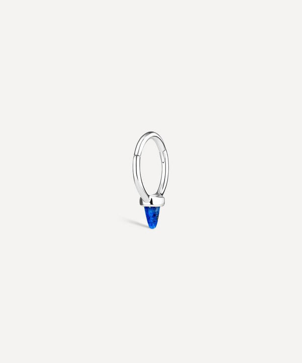 Maria Tash 14ct 8mm Single Short Lapis Spike Non-Rotating Single Hoop Earring