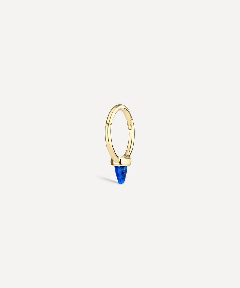 Maria Tash 14ct 8mm Single Short Lapis Spike Non-Rotating Single Hoop Earring