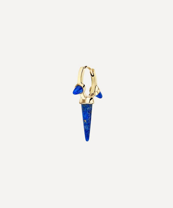 Maria Tash 14ct 8mm Lapis Triple Long Spike Hoop Earring