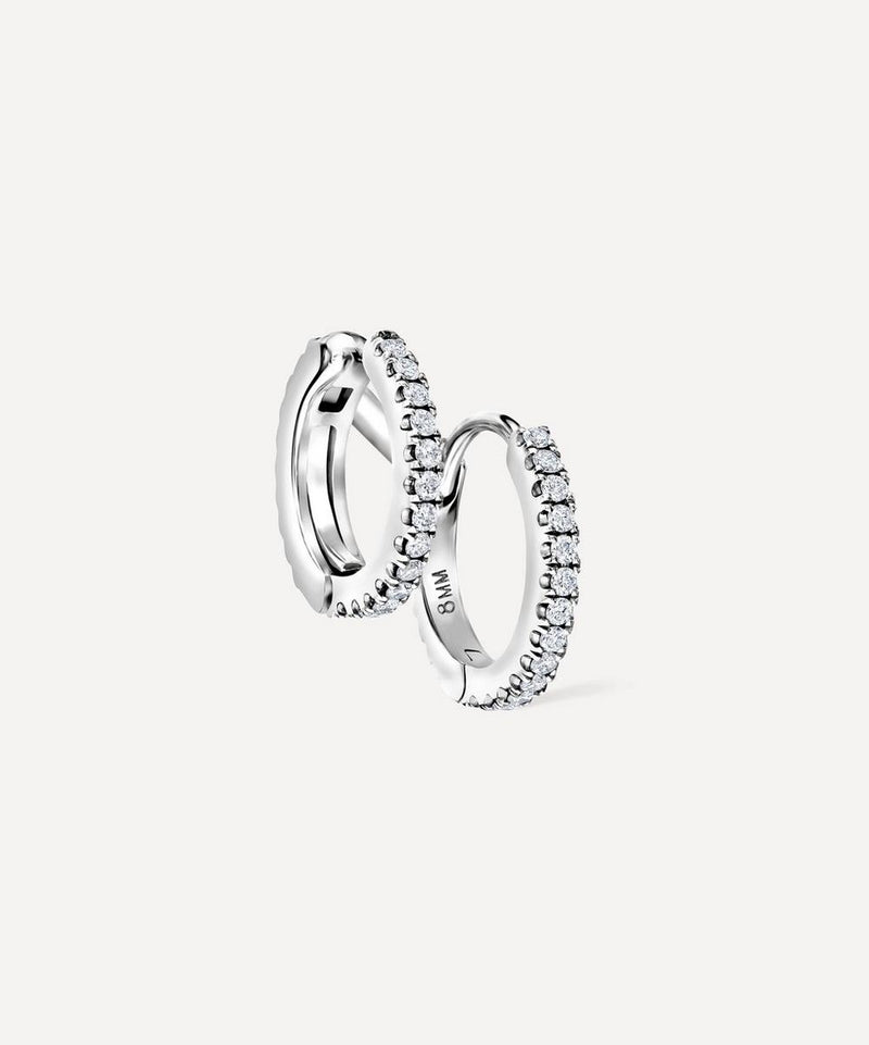 Maria Tash 14ct 8mm Diamond Double Linked Eternity Hoop Earring Right