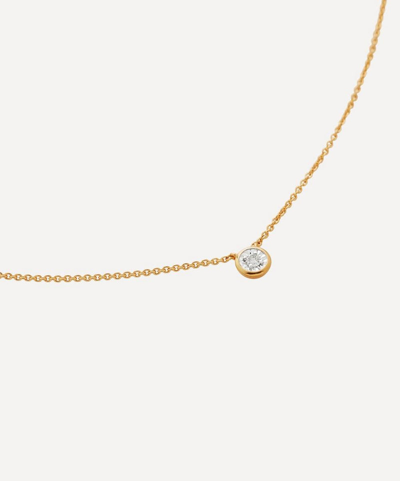 Monica Vinader 18ct Gold Plated Vermeil Silver Diamond Essential Necklace