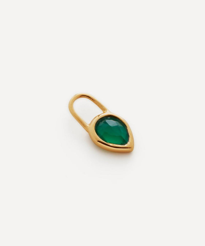 Monica Vinader 18ct Gold-Plated Vermeil Silver Teardrop Green Onyx Ear Charm