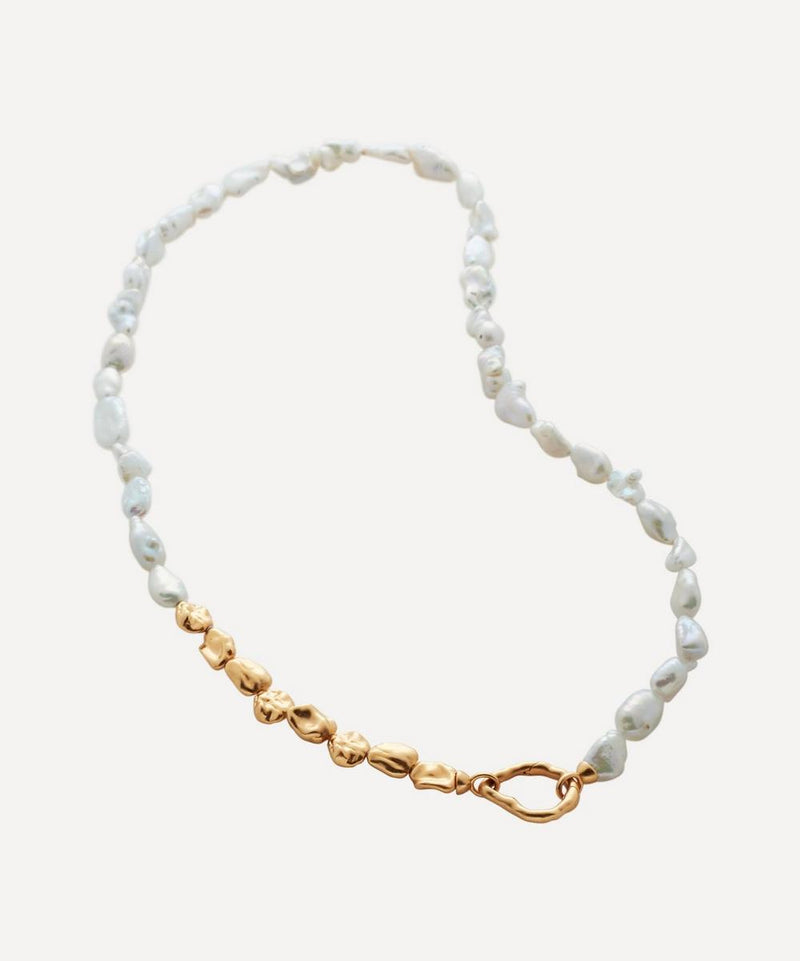 Monica Vinader 18ct Gold-Plated Vermeil Silver Keshi Pearl Necklace