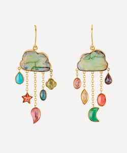 Grainne Morton 18ct Gold-Plated Cloud And Rain Opal Chain Drop Earrings