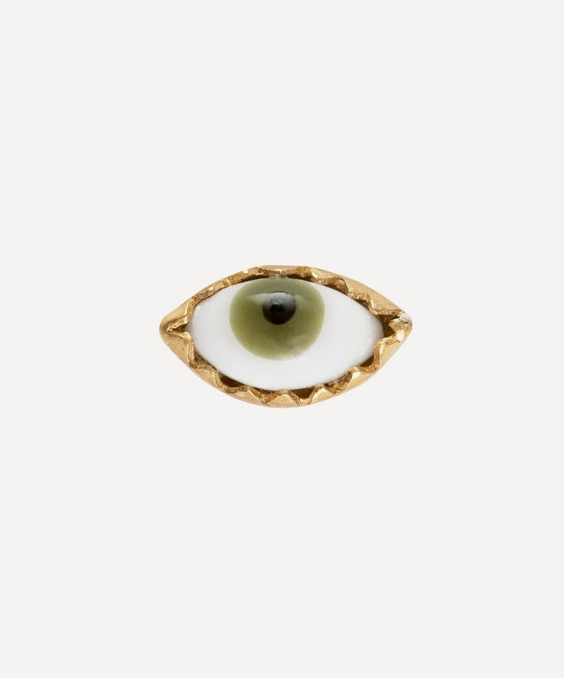 Grainne Morton 18ct Gold-Plated Green Eye Stud Earring