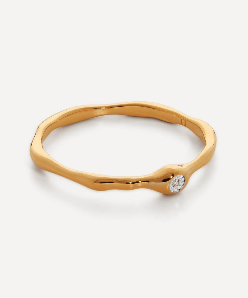 Monica Vinader 18ct Gold Plated Vermeil Silver Siren Mini Diamond Stacking Ring