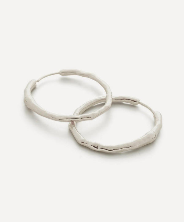 Monica Vinader Sterling Silver Siren Muse Chunky Medium Hoop Earrings