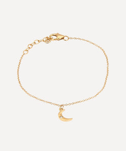 Andrea Fohrman 14ct Gold Mini Moon Phase Diamond Crescent Charm Bracelet